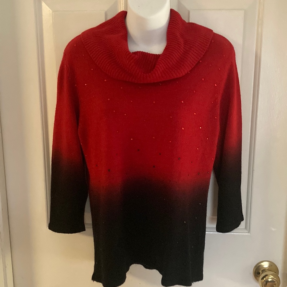 Notations Red and Black Sweater